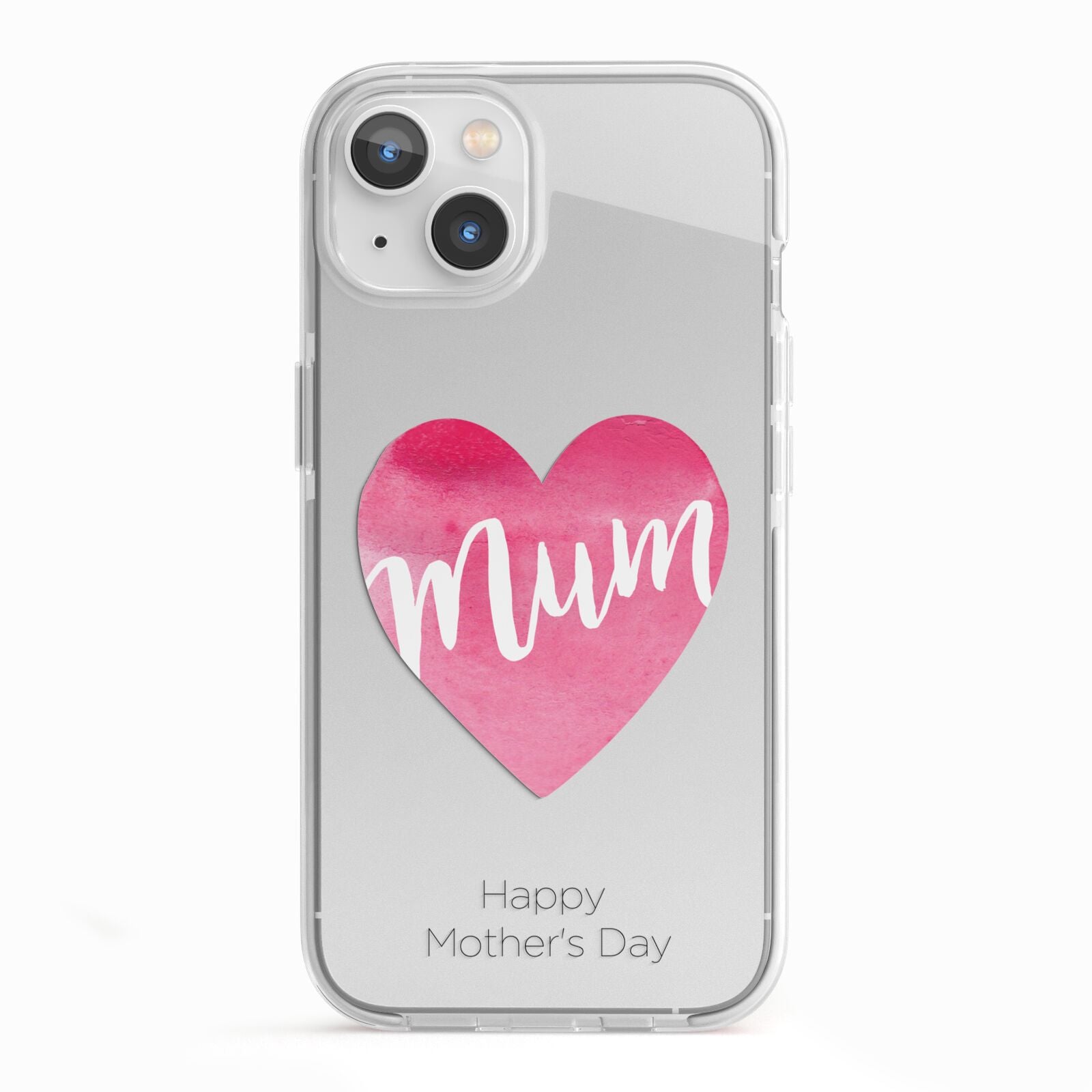 Mothers Day Watercolour Heart iPhone 13 TPU Impact Case with White Edges