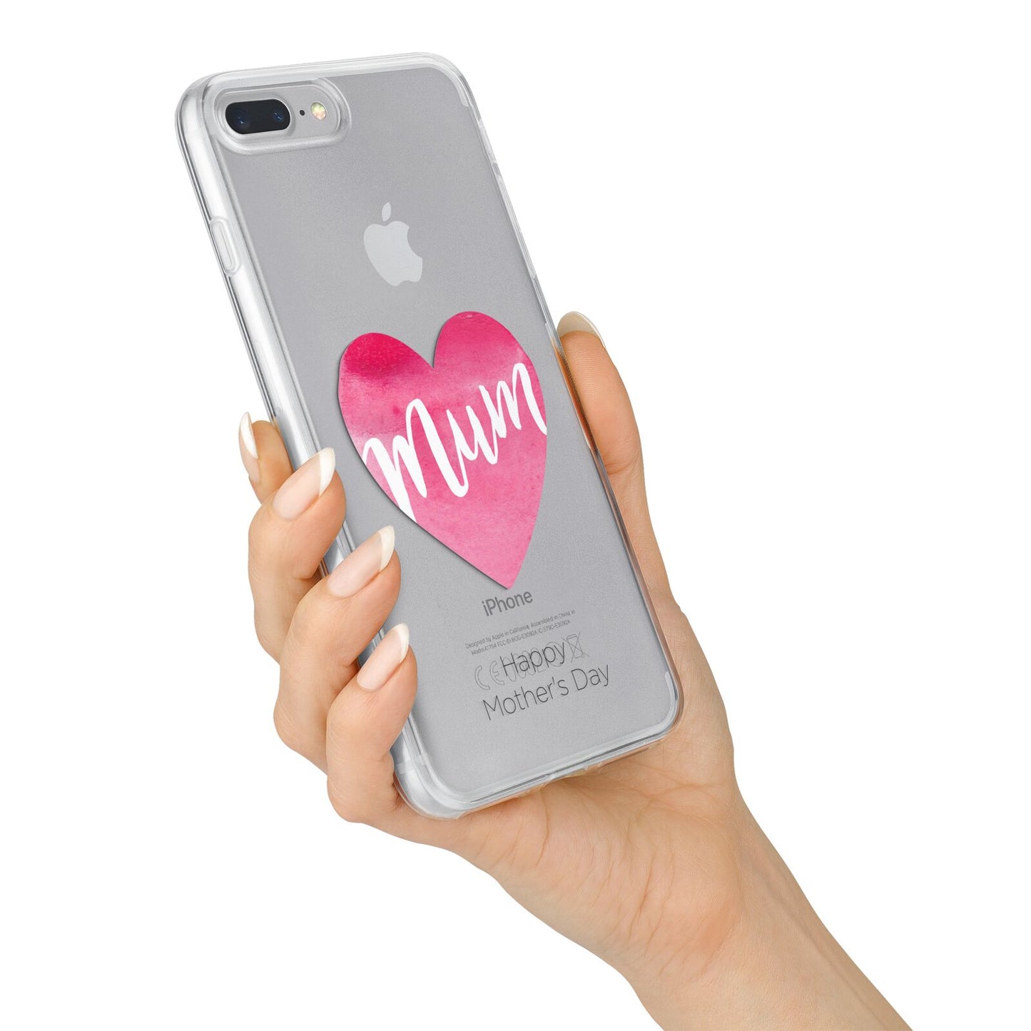 Mothers Day Watercolour Heart iPhone 7 Plus Bumper Case on Silver iPhone Alternative Image