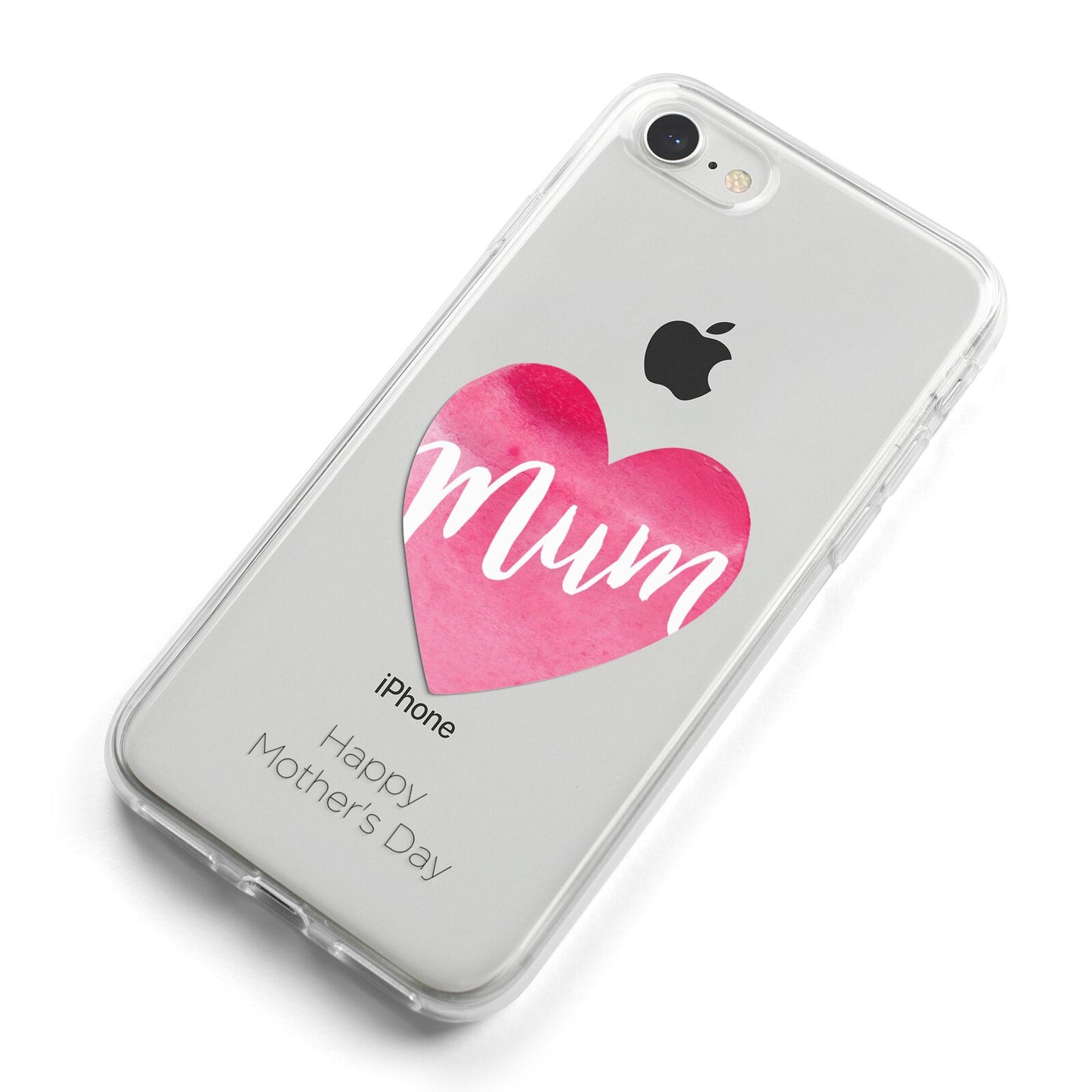 Mothers Day Watercolour Heart iPhone 8 Bumper Case on Silver iPhone Alternative Image