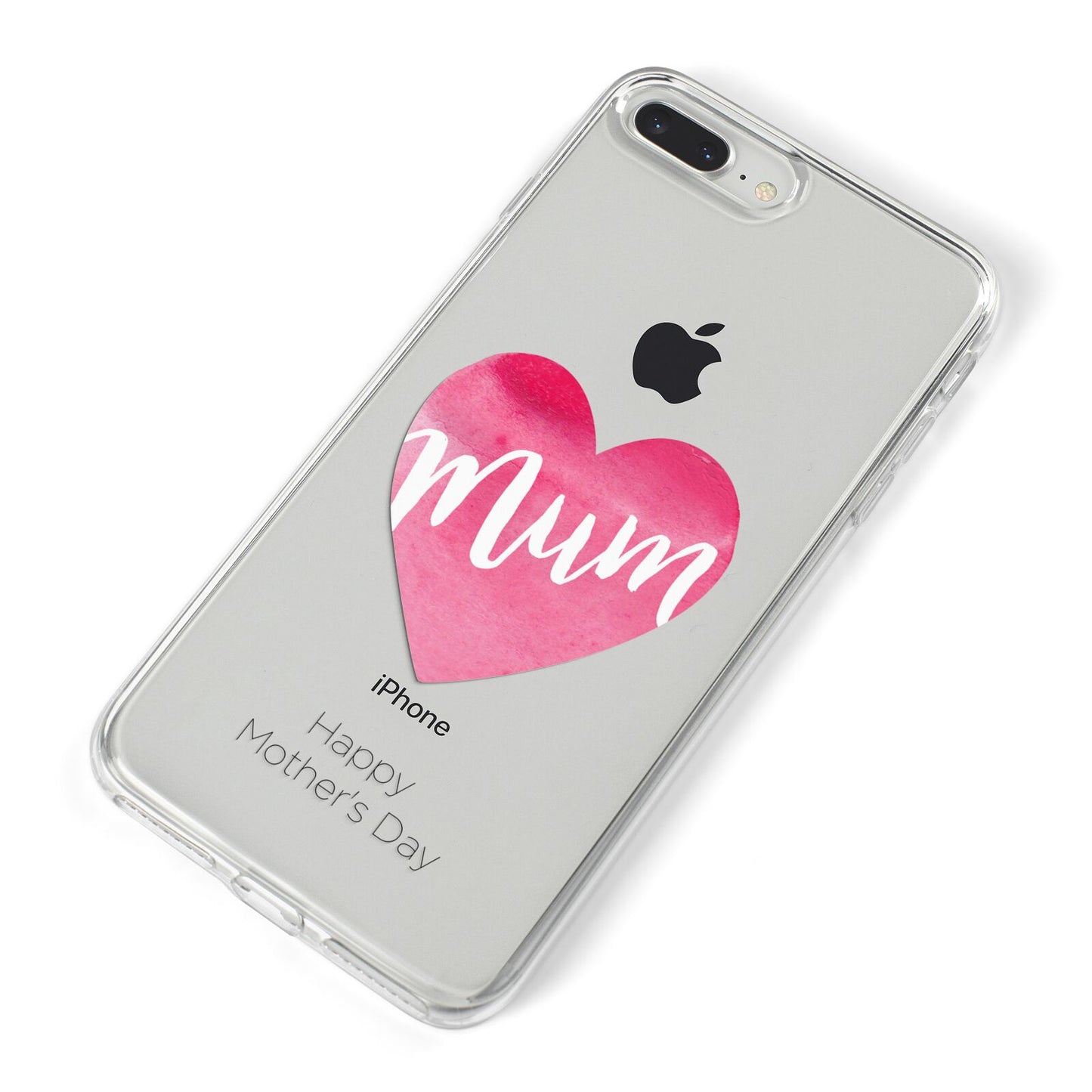 Mothers Day Watercolour Heart iPhone 8 Plus Bumper Case on Silver iPhone Alternative Image