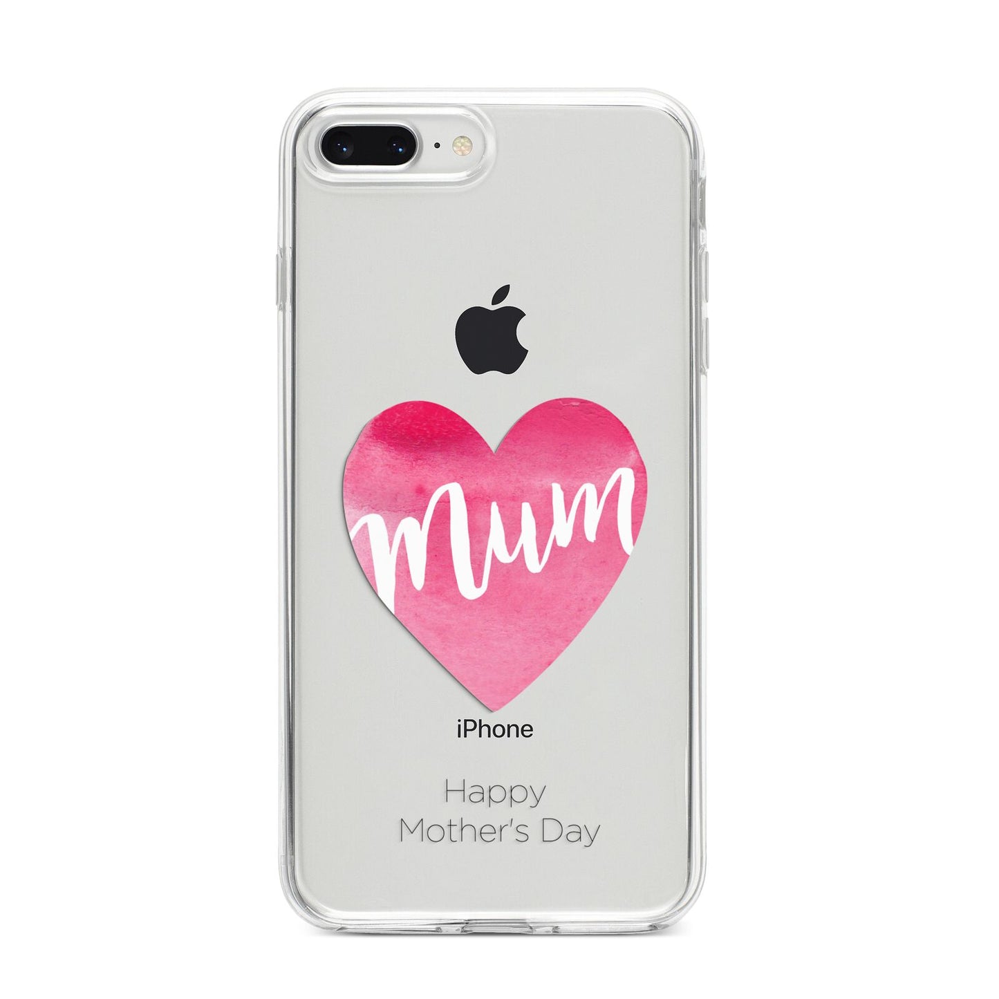 Mothers Day Watercolour Heart iPhone 8 Plus Bumper Case on Silver iPhone