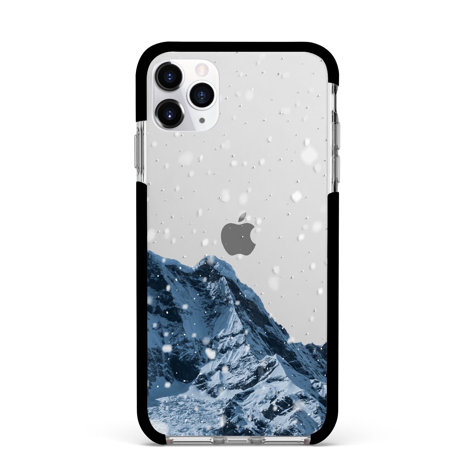 Mountain Snow Scene Apple iPhone 11 Pro Max in Silver with Black Impact Case