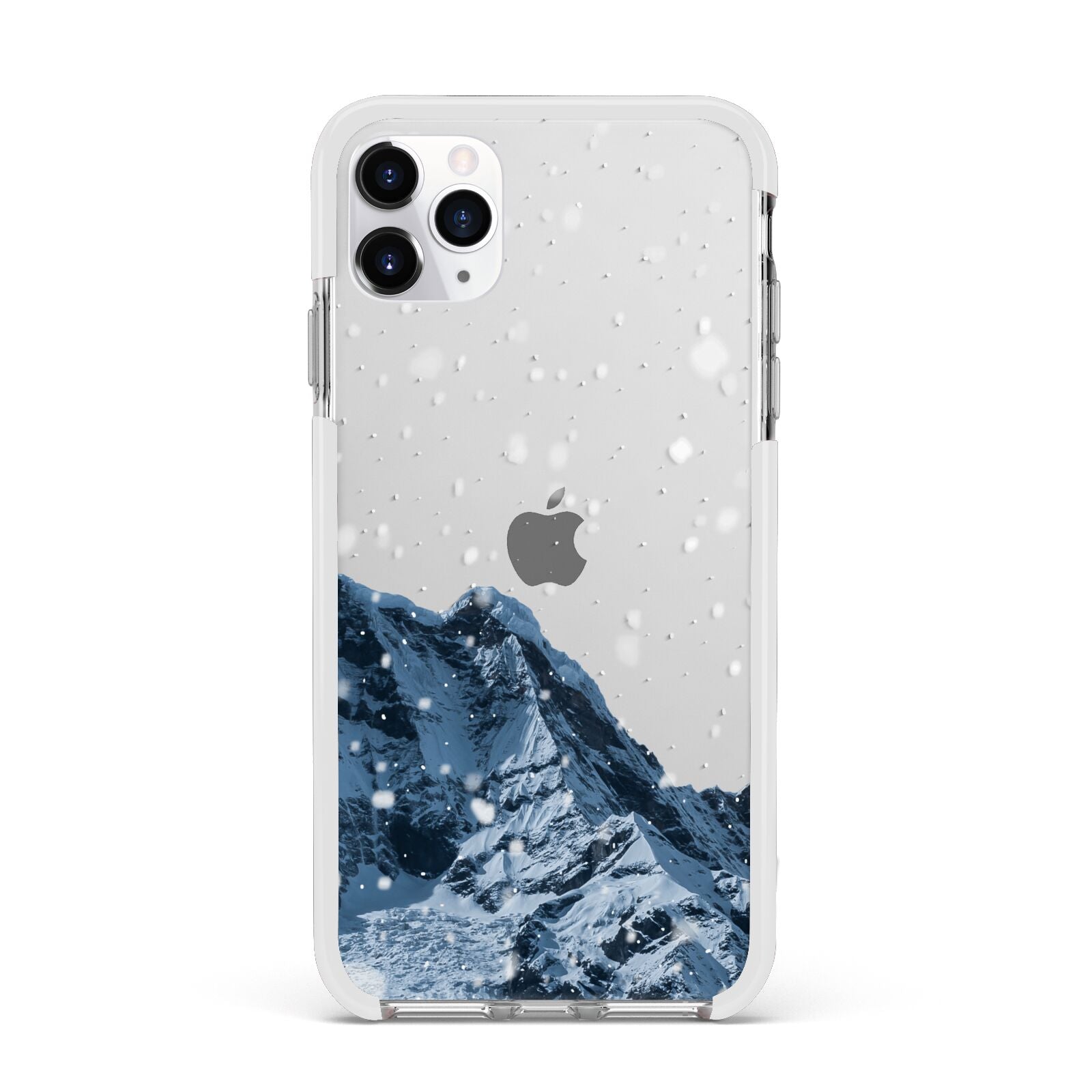 Mountain Snow Scene Apple iPhone 11 Pro Max in Silver with White Impact Case
