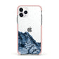 Mountain Snow Scene Apple iPhone 11 Pro in Silver with Pink Impact Case