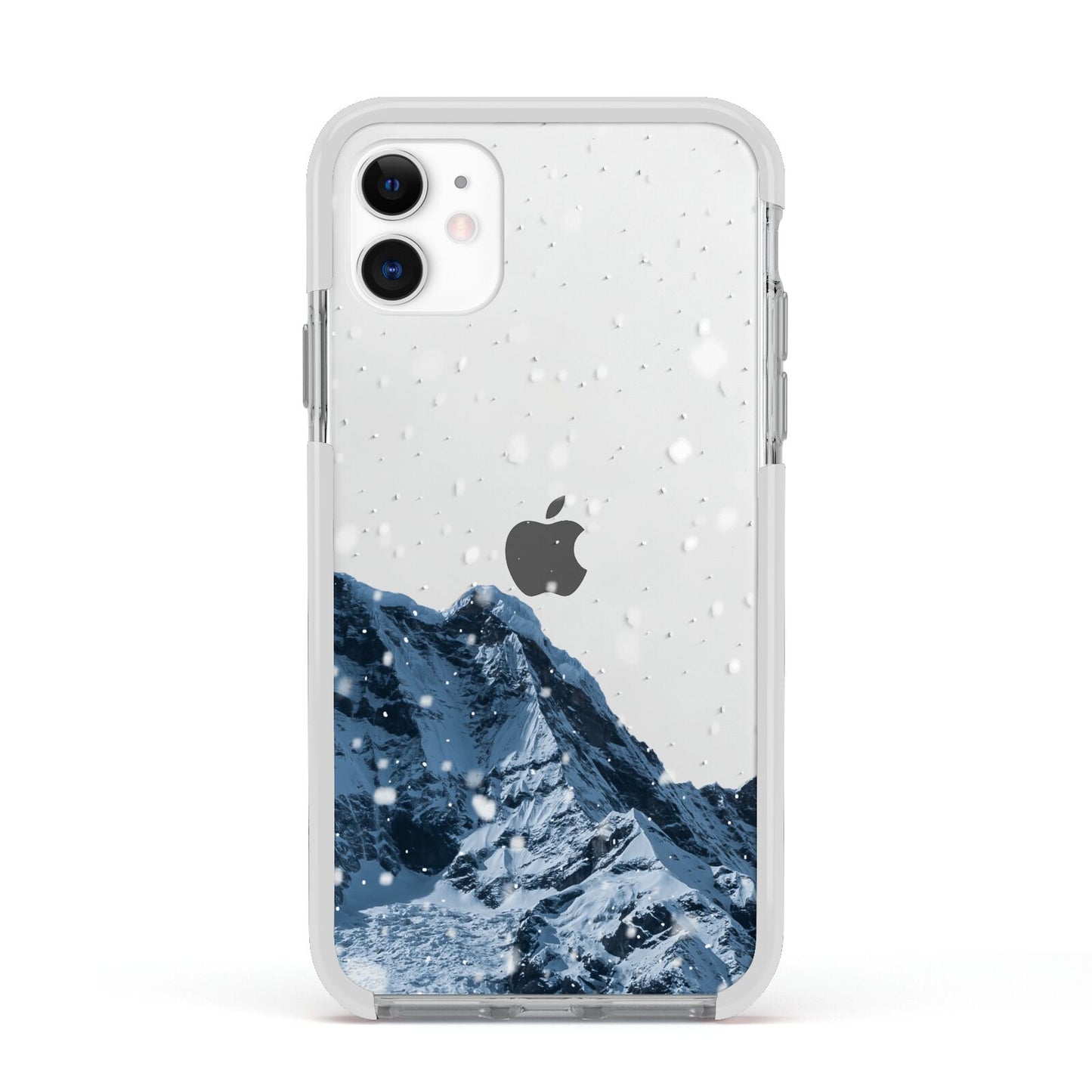 Mountain Snow Scene Apple iPhone 11 in White with White Impact Case