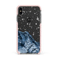 Mountain Snow Scene Apple iPhone Xs Max Impact Case Pink Edge on Black Phone