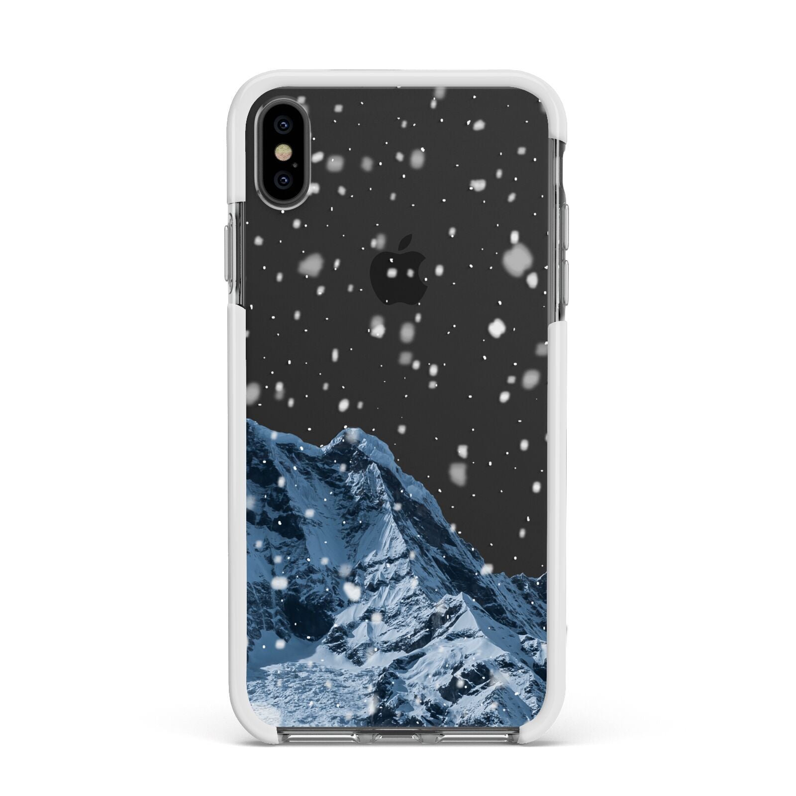 Mountain Snow Scene Apple iPhone Xs Max Impact Case White Edge on Black Phone
