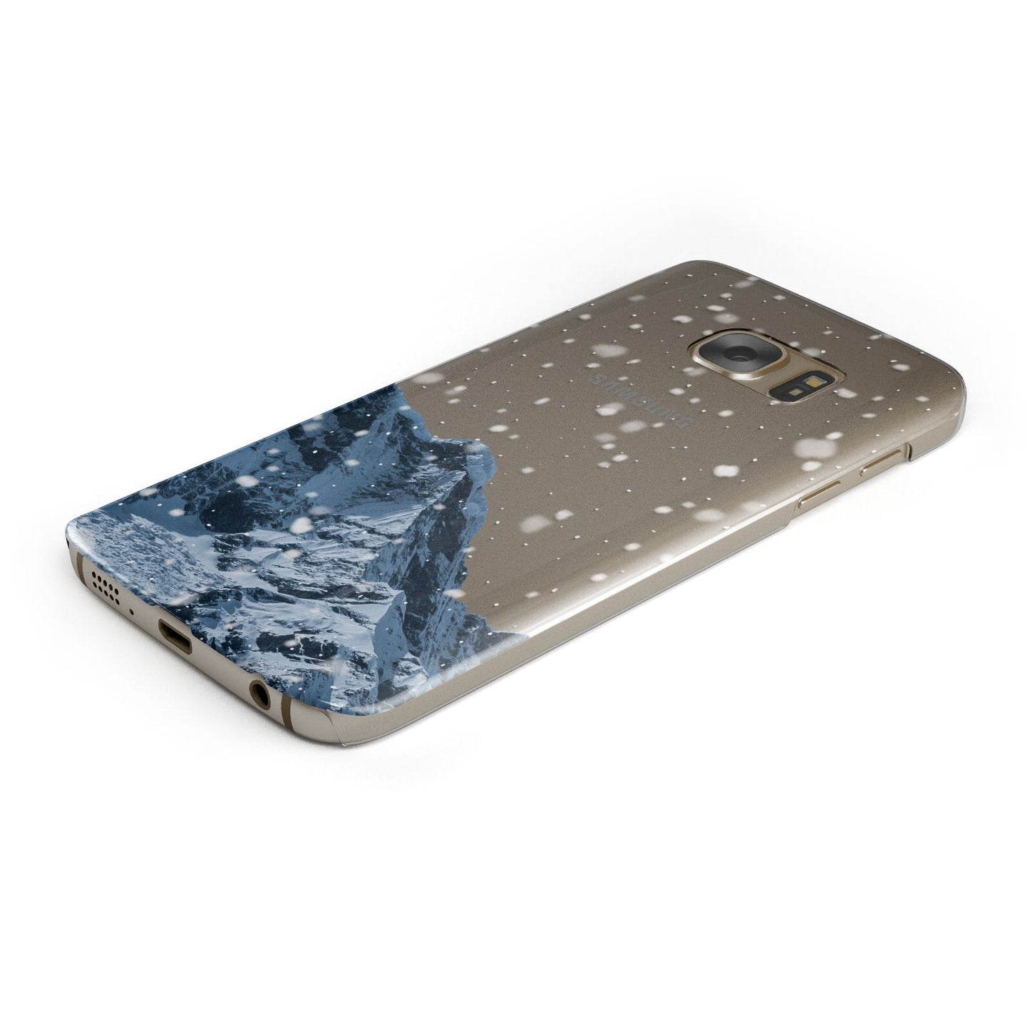 Mountain Snow Scene Protective Samsung Galaxy Case Angled Image