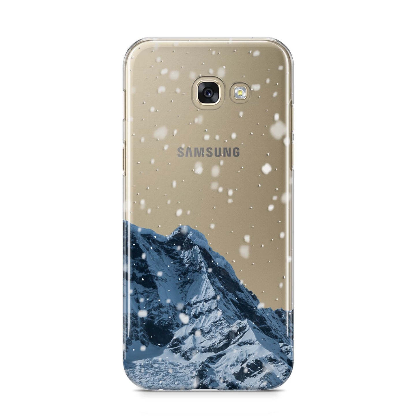 Mountain Snow Scene Samsung Galaxy A5 2017 Case on gold phone