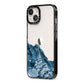 Mountain Snow Scene iPhone 13 Black Impact Case Side Angle on Silver phone