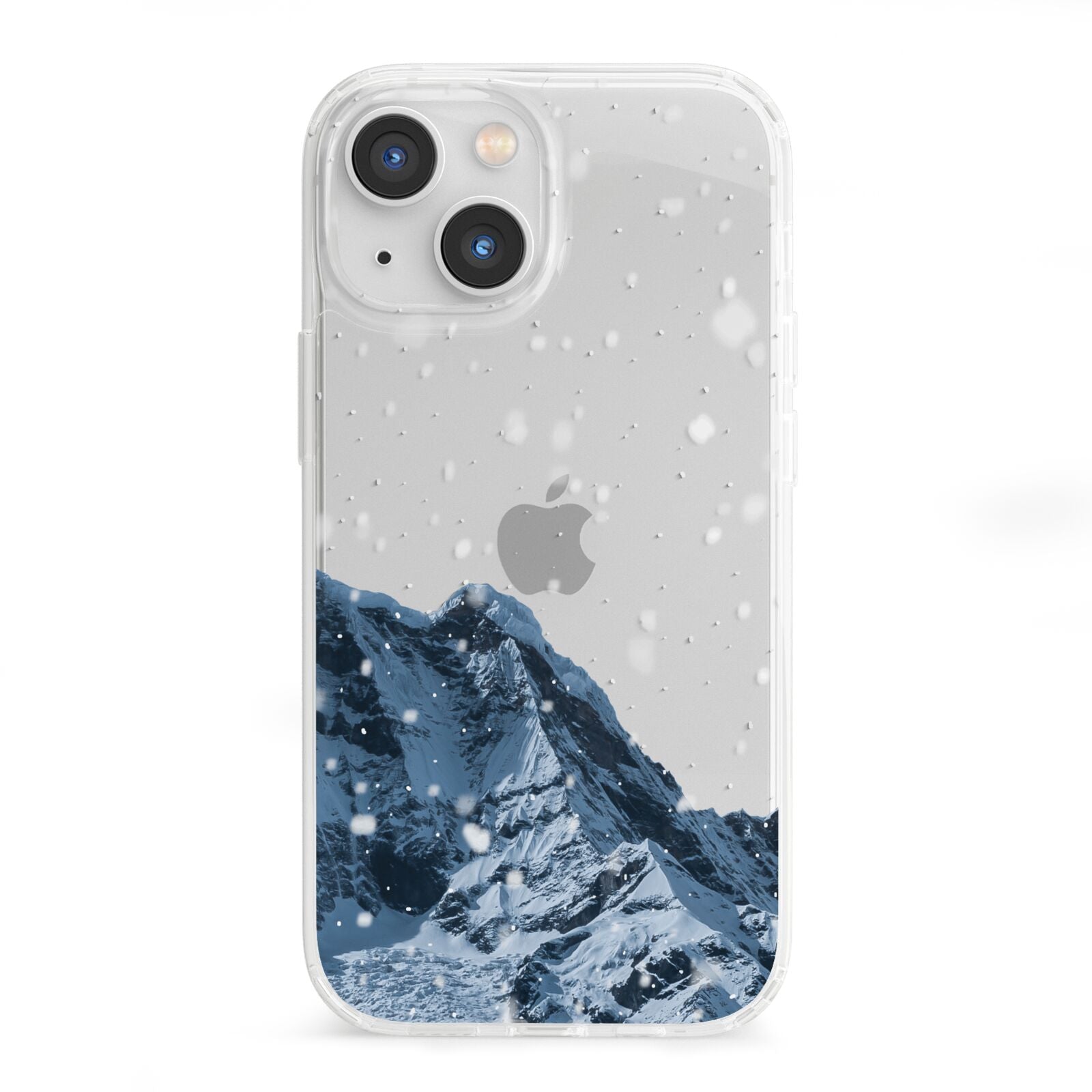 Mountain Snow Scene iPhone 13 Mini Clear Bumper Case
