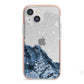 Mountain Snow Scene iPhone 13 Mini TPU Impact Case with Pink Edges
