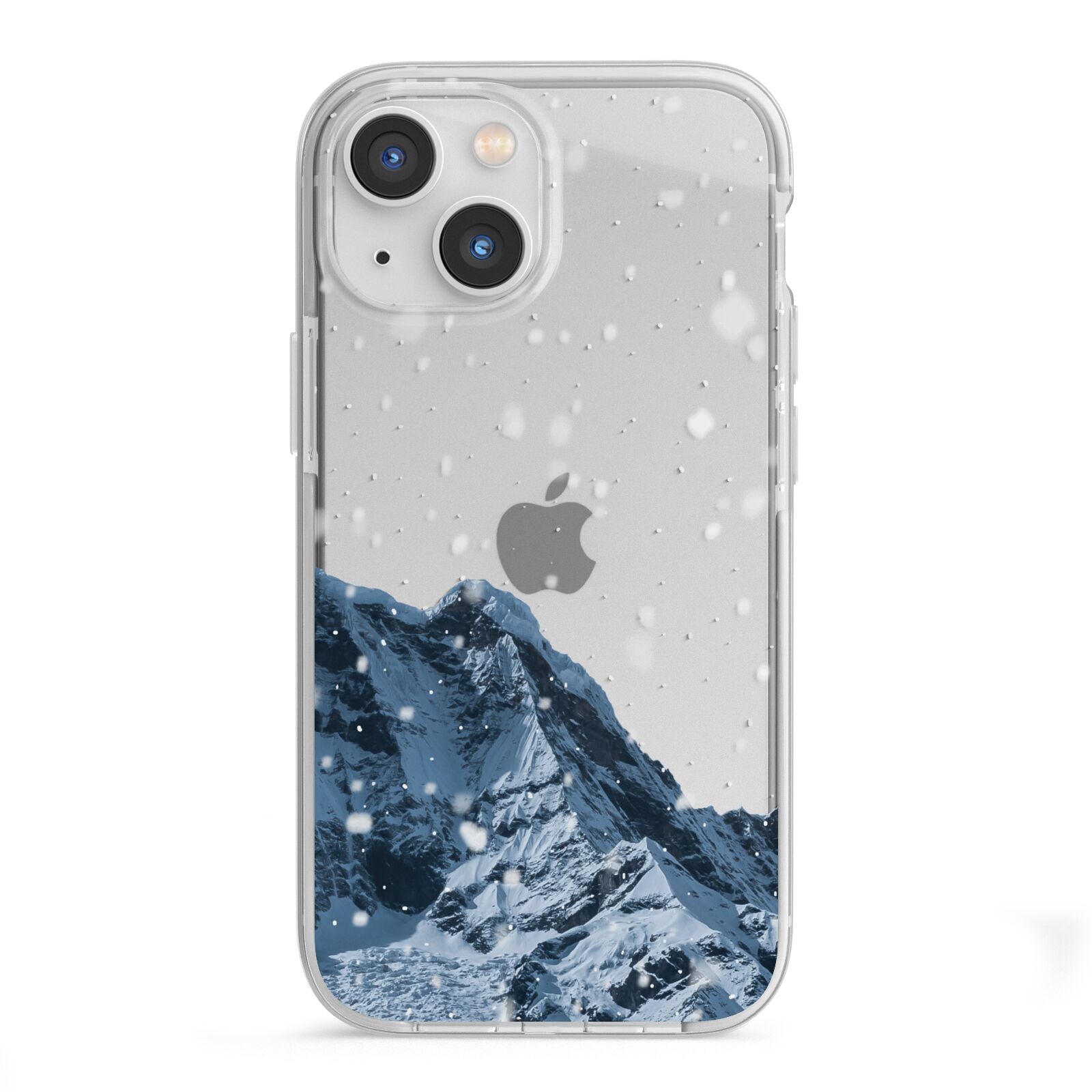 Mountain Snow Scene iPhone 13 Mini TPU Impact Case with White Edges