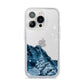 Mountain Snow Scene iPhone 14 Pro Clear Tough Case Silver
