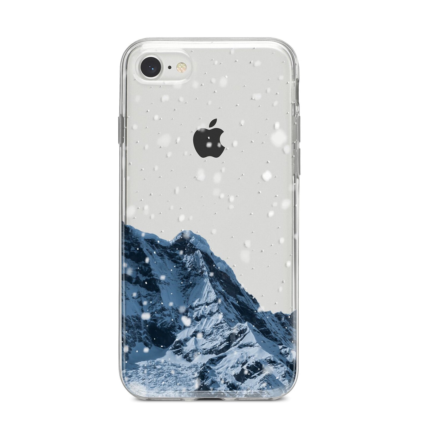 Mountain Snow Scene iPhone 8 Bumper Case on Silver iPhone