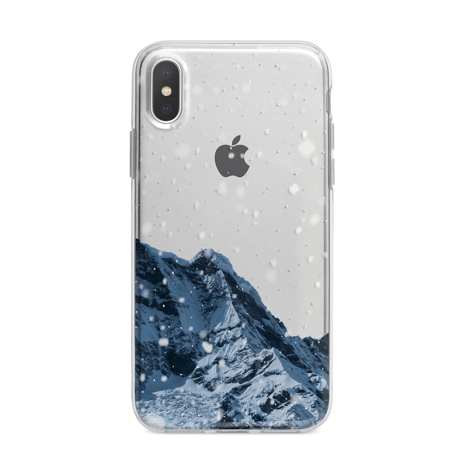 Mountain Snow Scene iPhone X Bumper Case on Silver iPhone Alternative Image 1