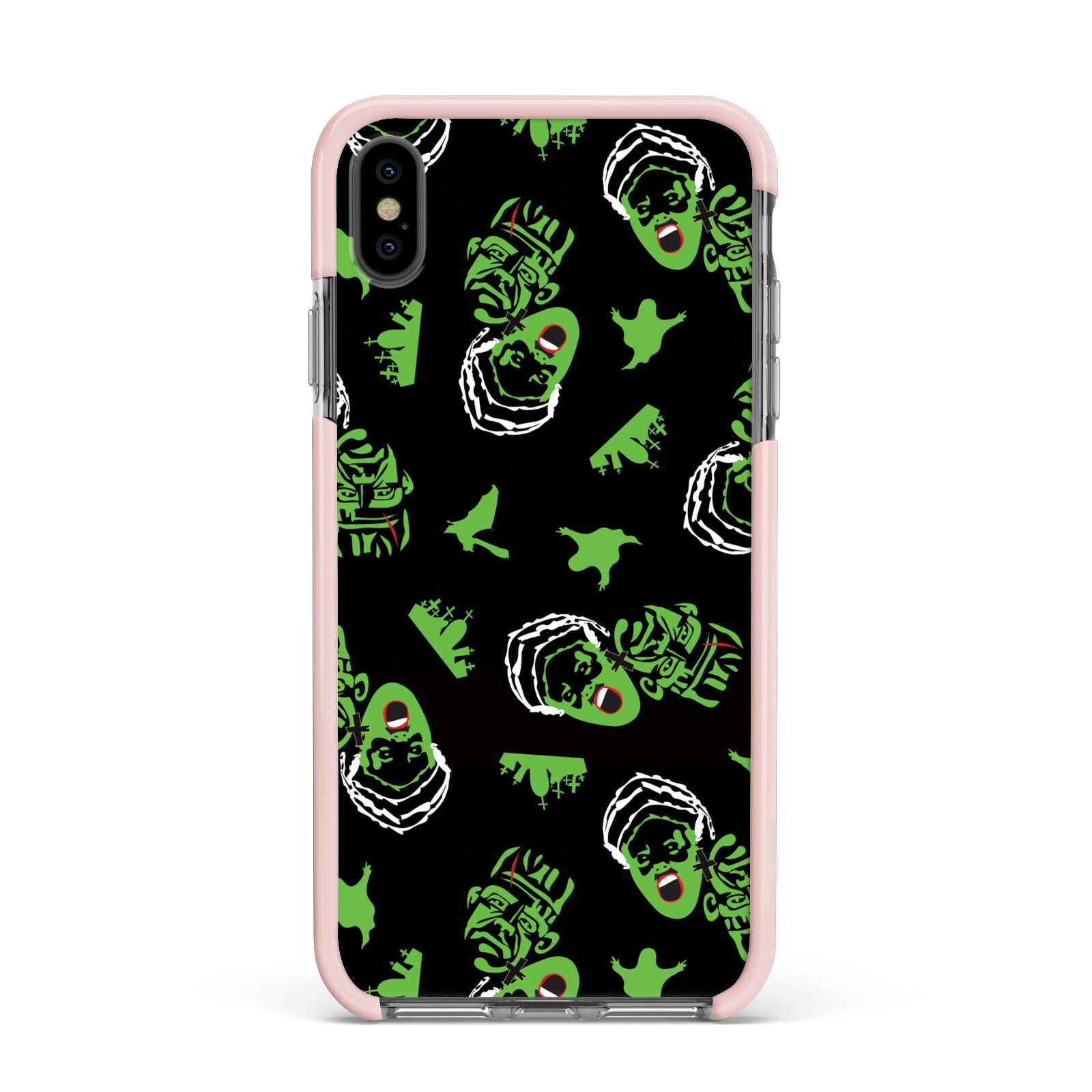 Movie Monster Apple iPhone Xs Max Impact Case Pink Edge on Black Phone