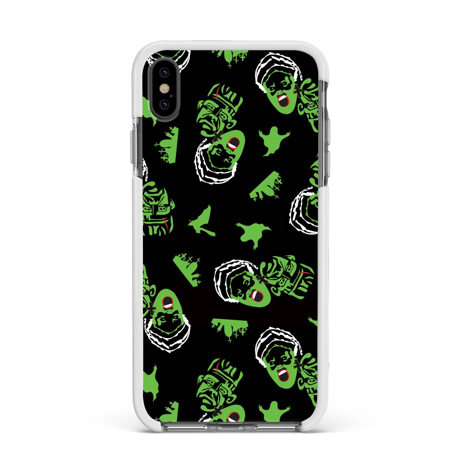 Movie Monster Apple iPhone Xs Max Impact Case White Edge on Black Phone