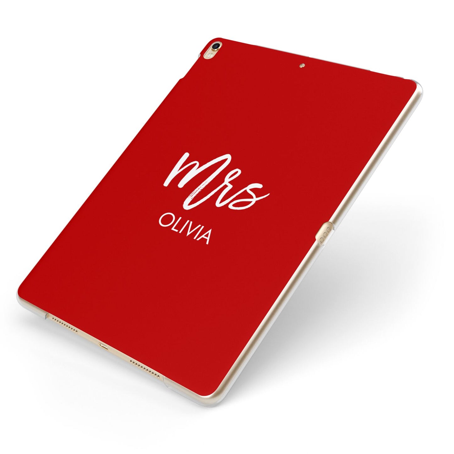 Mrs Custom Apple iPad Case on Gold iPad Side View