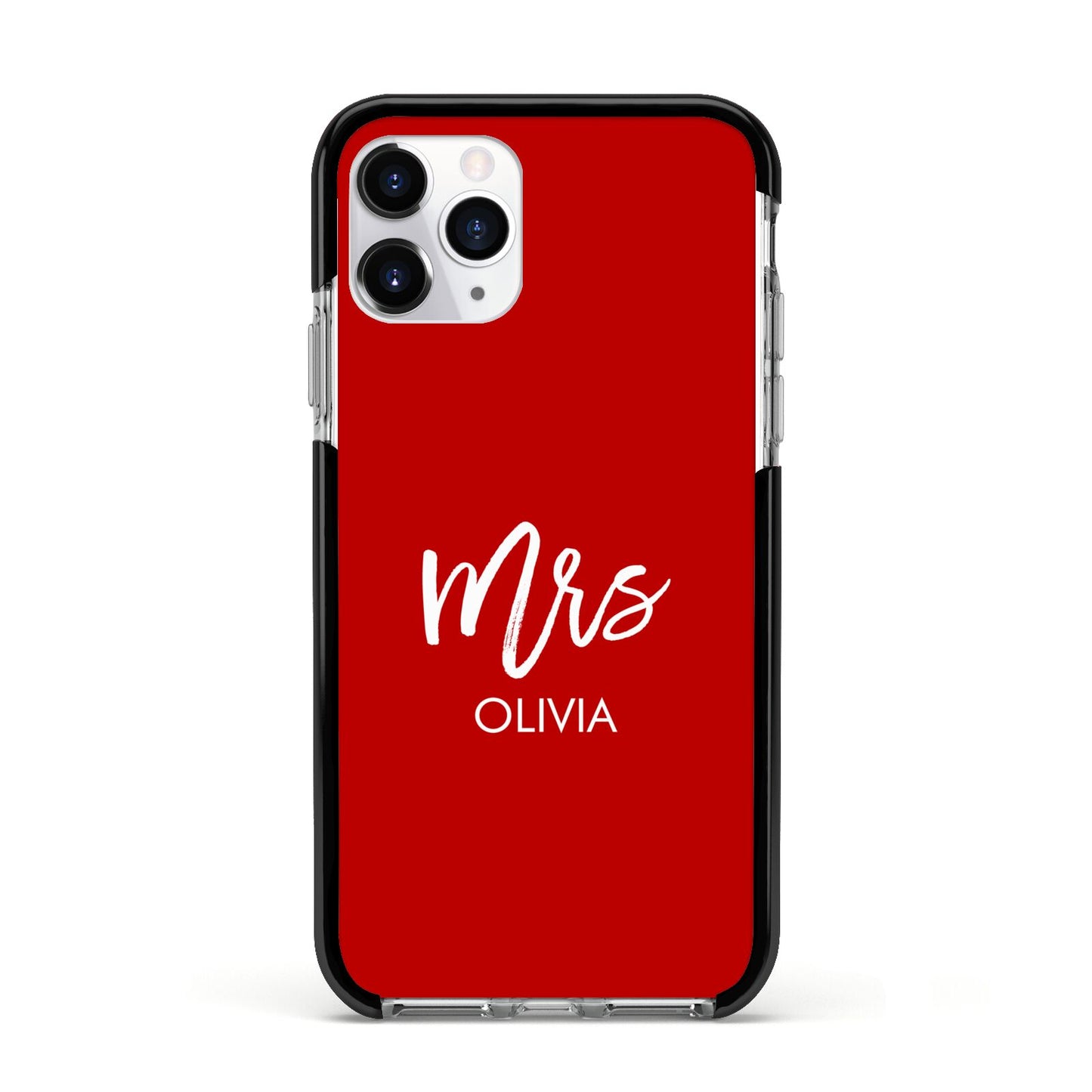 Mrs Custom Apple iPhone 11 Pro in Silver with Black Impact Case