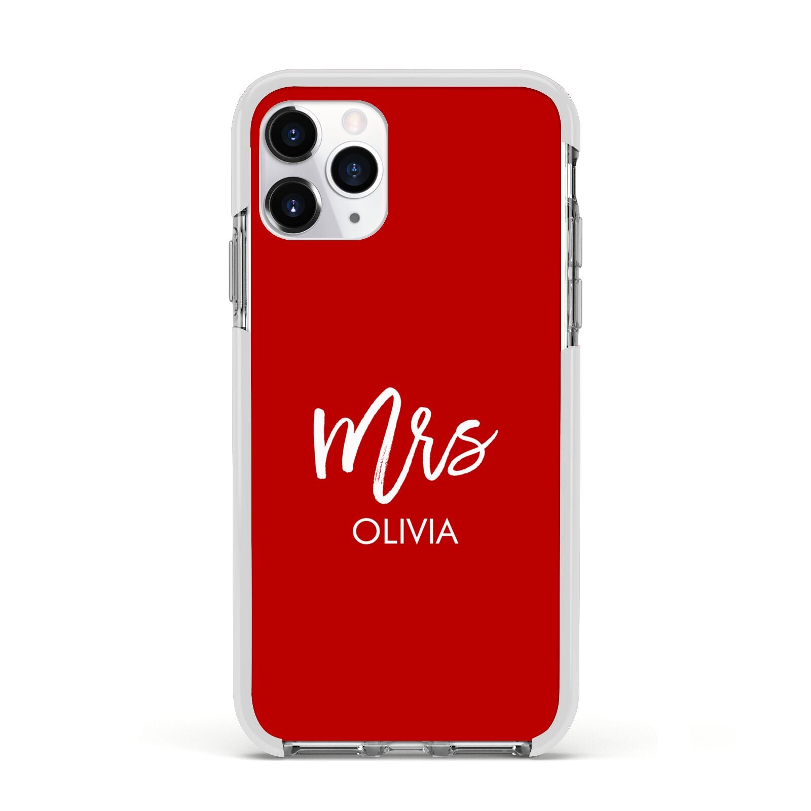 Mrs Custom Apple iPhone 11 Pro in Silver with White Impact Case