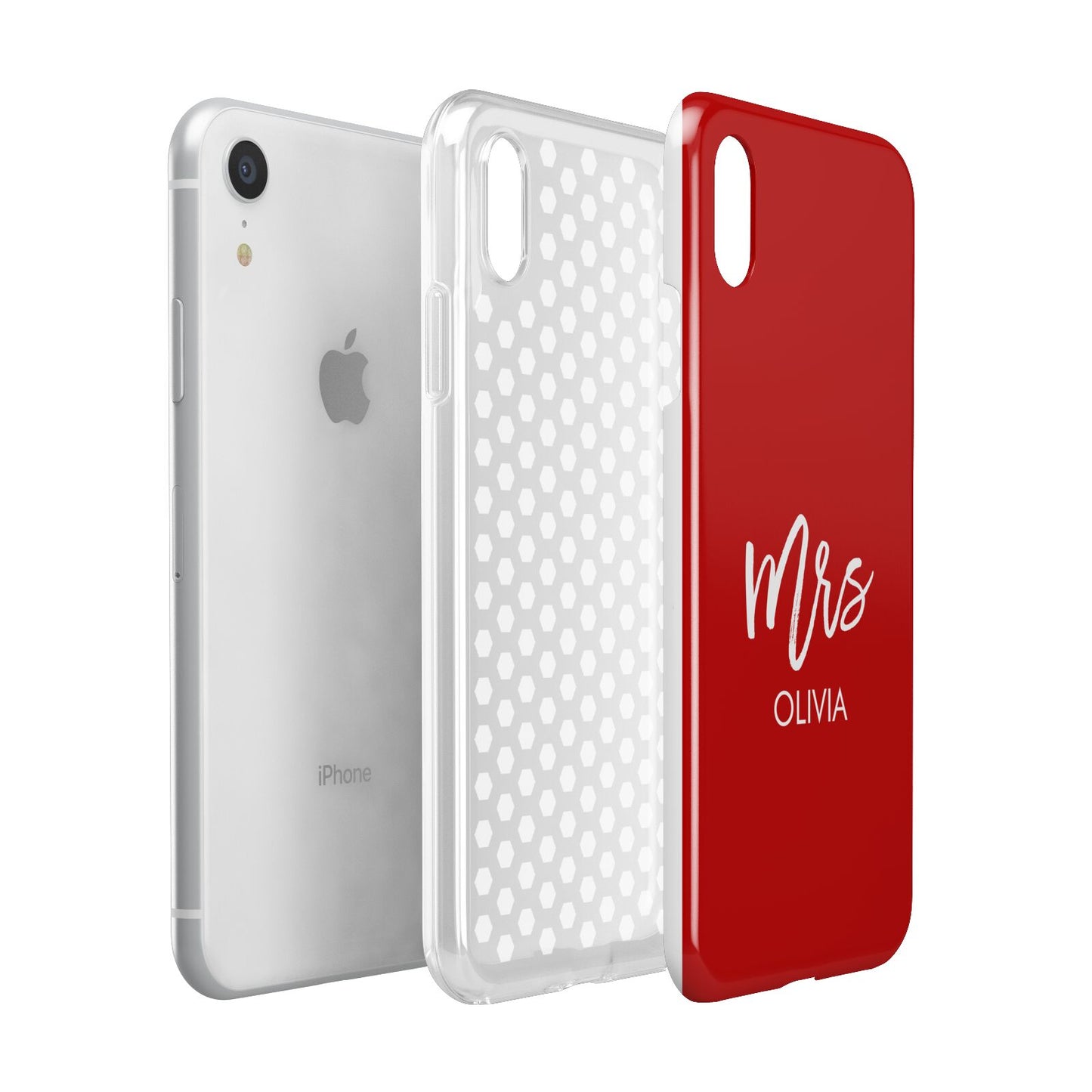 Mrs Custom Apple iPhone XR White 3D Tough Case Expanded view