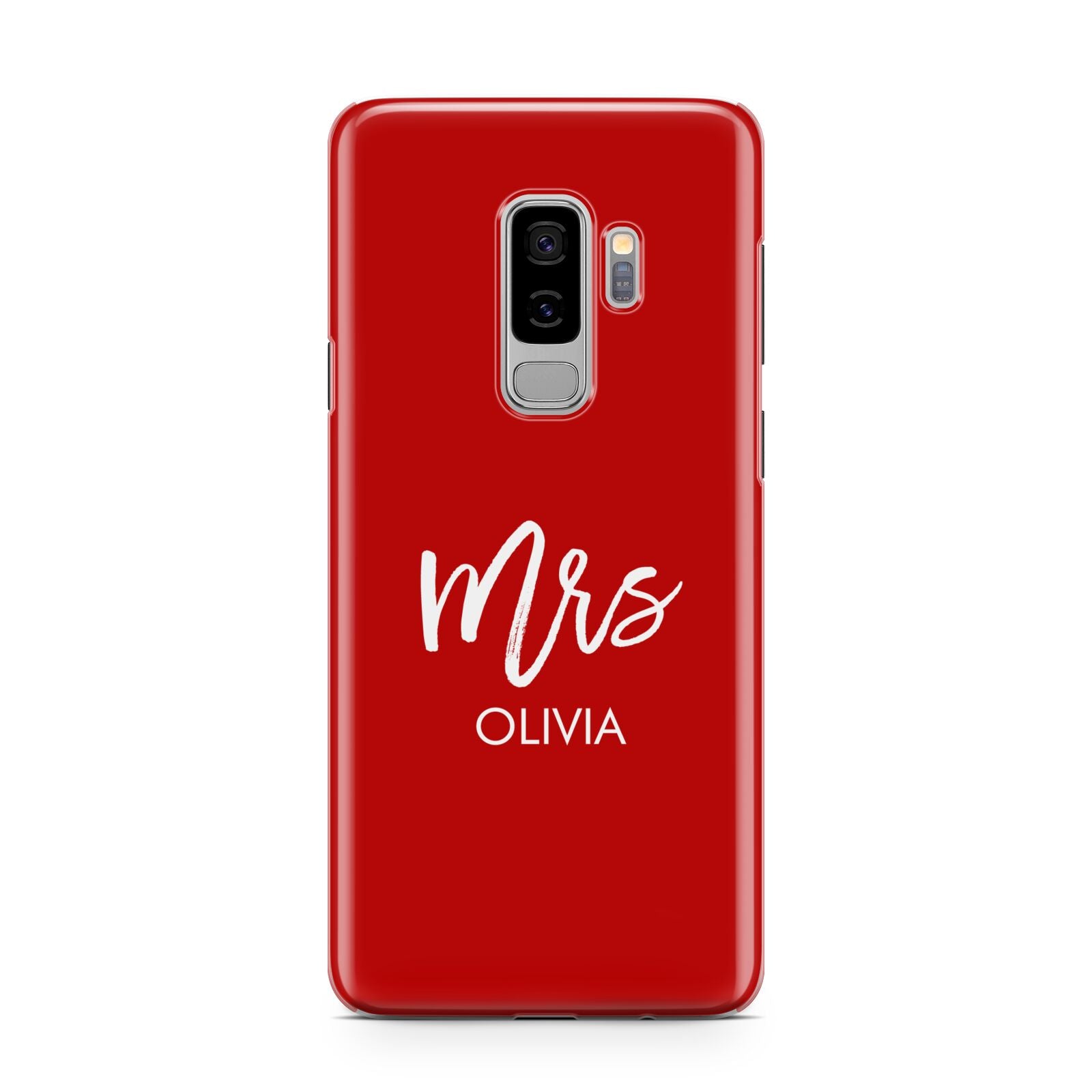 Mrs Custom Samsung Galaxy S9 Plus Case on Silver phone