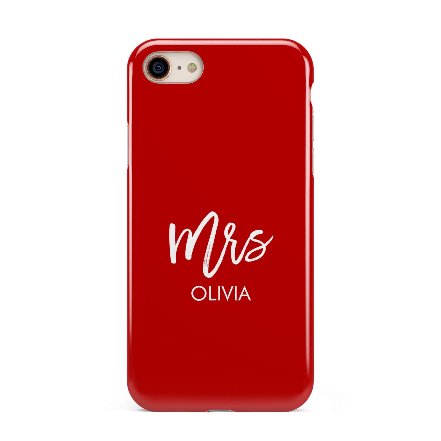 Mrs Custom iPhone 8 3D Tough Case on Gold Phone