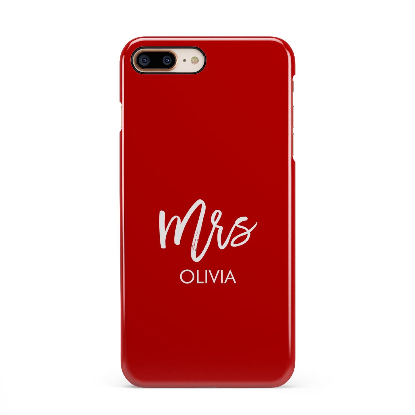 Mrs Custom iPhone 8 Plus 3D Snap Case on Gold Phone