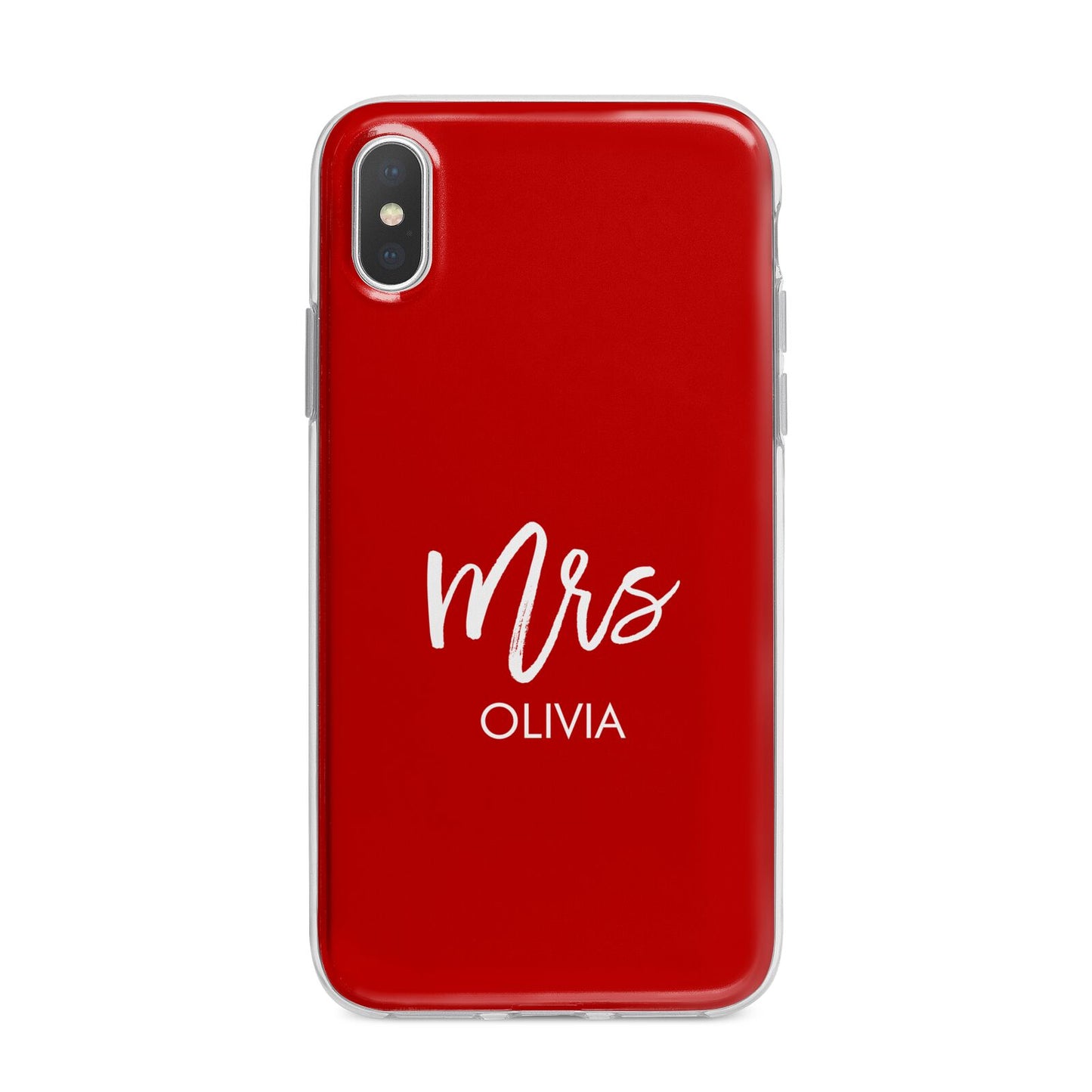 Mrs Custom iPhone X Bumper Case on Silver iPhone Alternative Image 1