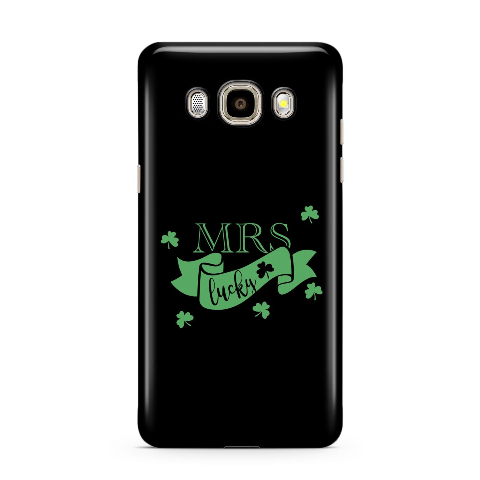 Mrs Lucky Samsung Galaxy J7 2016 Case on gold phone