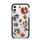 Multi Circular Photo Collage Upload Apple iPhone 11 in White with Black Impact Case