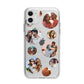 Multi Circular Photo Collage Upload Apple iPhone 11 in White with Bumper Case