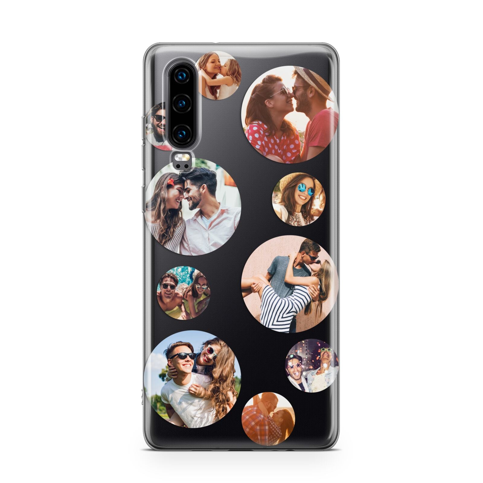 Multi Circular Photo Collage Upload Huawei P30 Phone Case