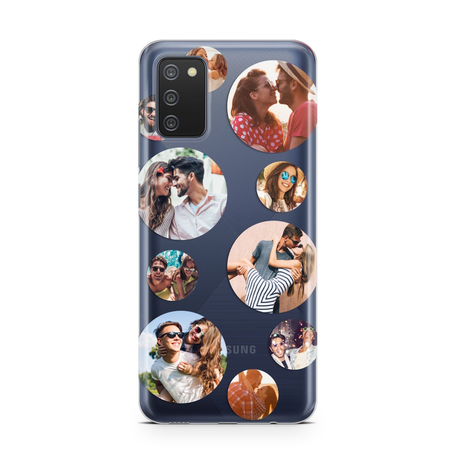 Multi Circular Photo Collage Upload Samsung A02s Case