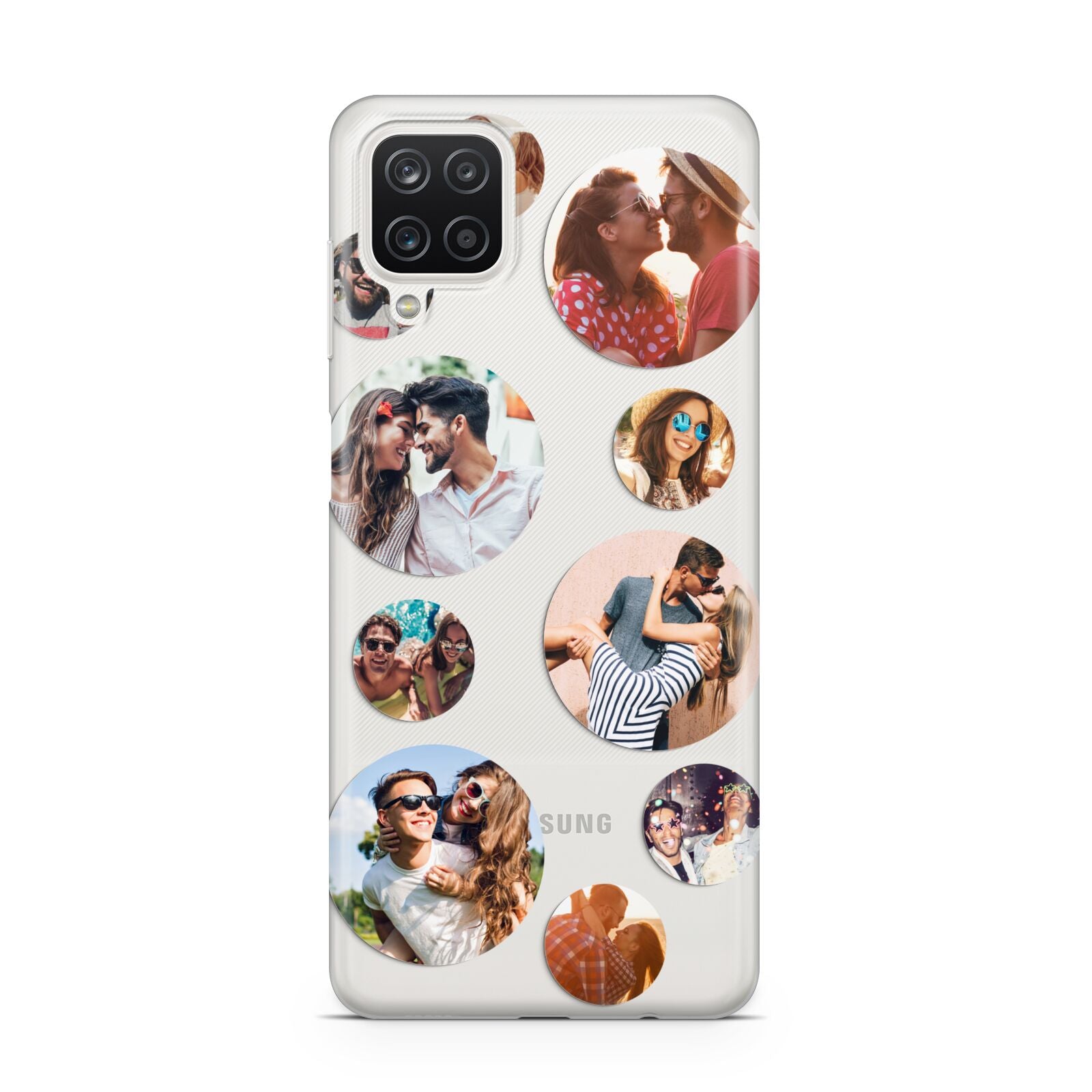 Multi Circular Photo Collage Upload Samsung A12 Case