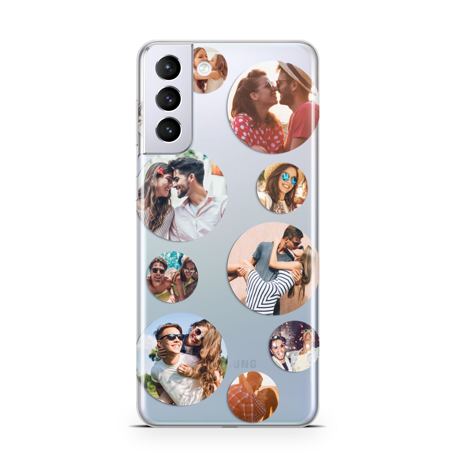 Multi Circular Photo Collage Upload Samsung S21 Plus Case