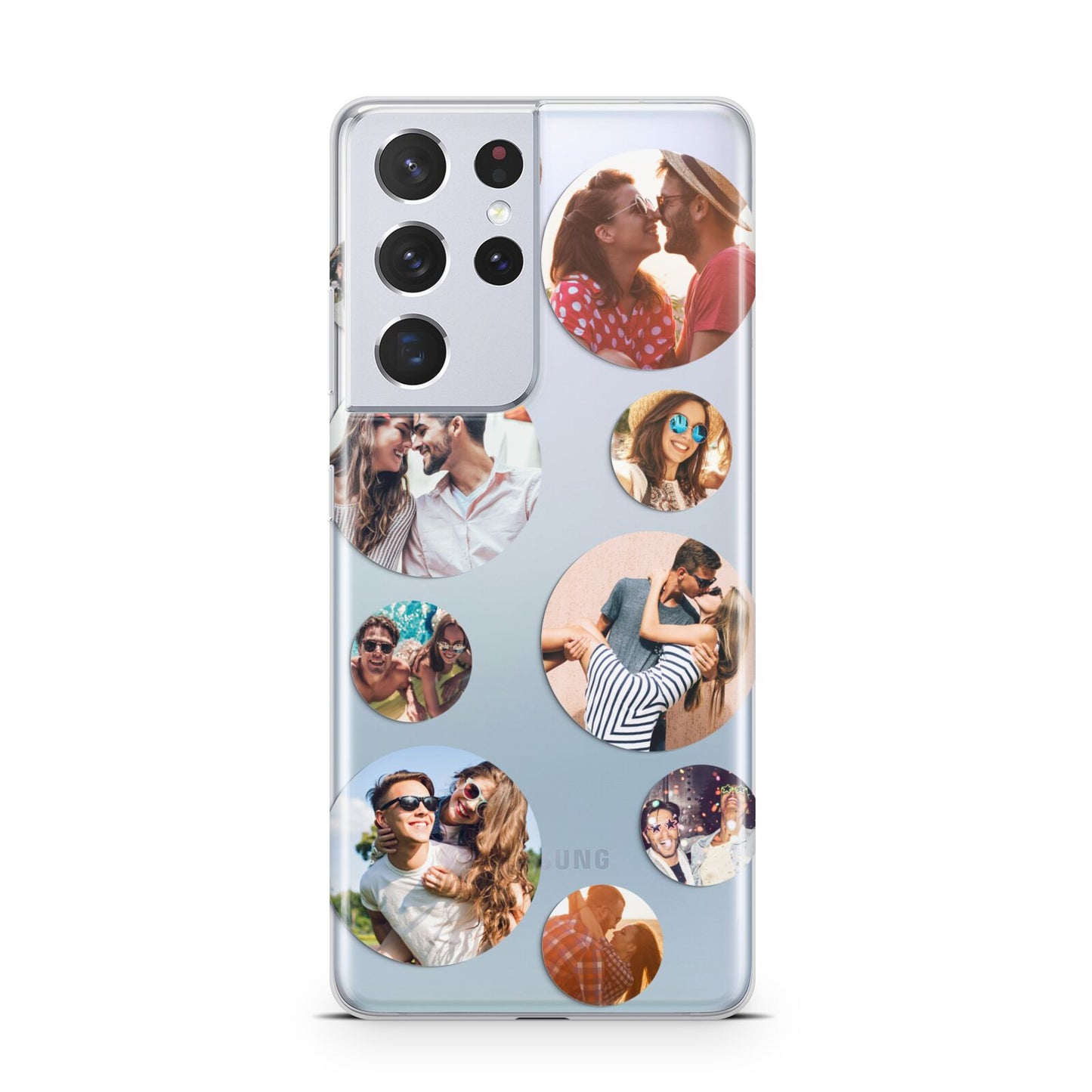 Multi Circular Photo Collage Upload Samsung S21 Ultra Case