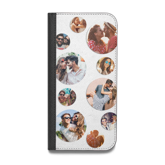 Multi Circular Photo Collage Upload Vegan Leather Flip Samsung Case