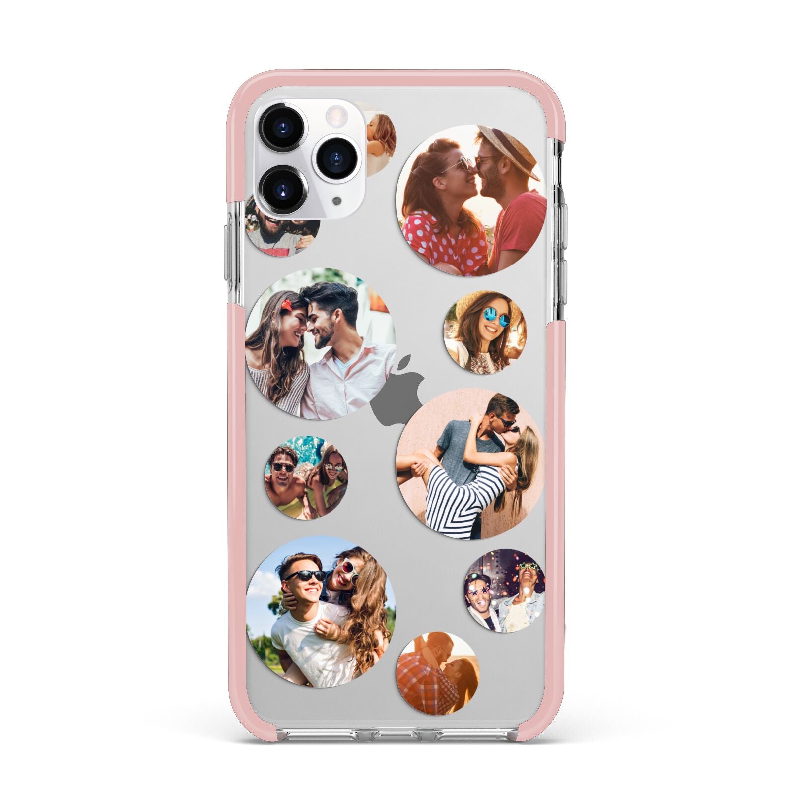 Multi Circular Photo Collage Upload iPhone 11 Pro Max Impact Pink Edge Case