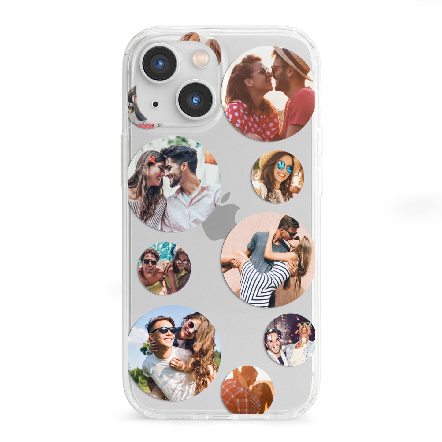 Multi Circular Photo Collage Upload iPhone 13 Mini Clear Bumper Case