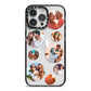 Multi Circular Photo Collage Upload iPhone 14 Pro Max Black Impact Case on Silver phone