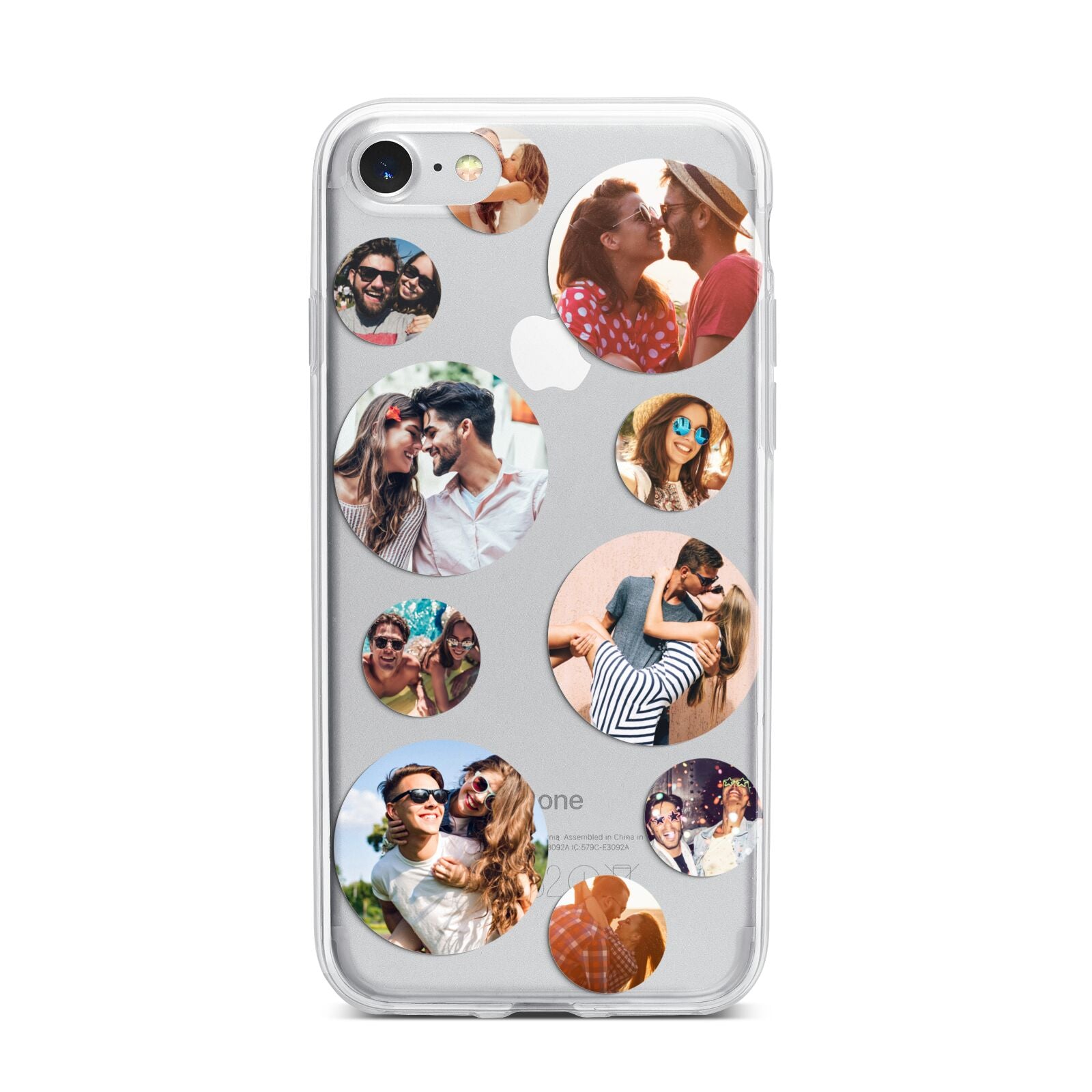 Multi Circular Photo Collage Upload iPhone 7 Bumper Case on Silver iPhone
