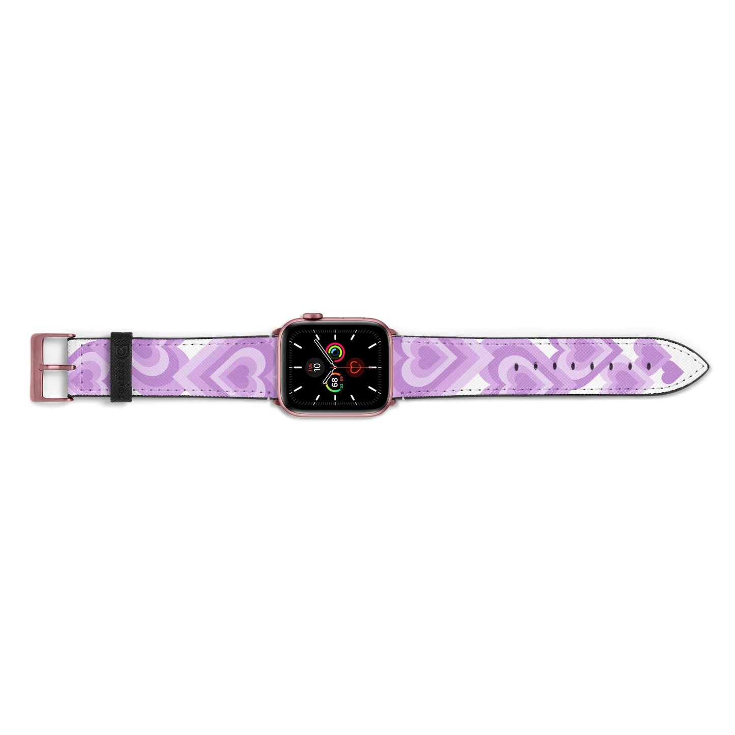 Multi Heart Apple Watch Strap Landscape Image Rose Gold Hardware