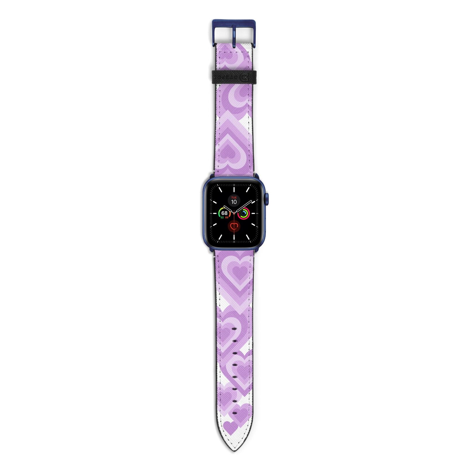 Multi Heart Apple Watch Strap with Blue Hardware