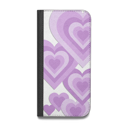 Multi Heart Vegan Leather Flip iPhone Case