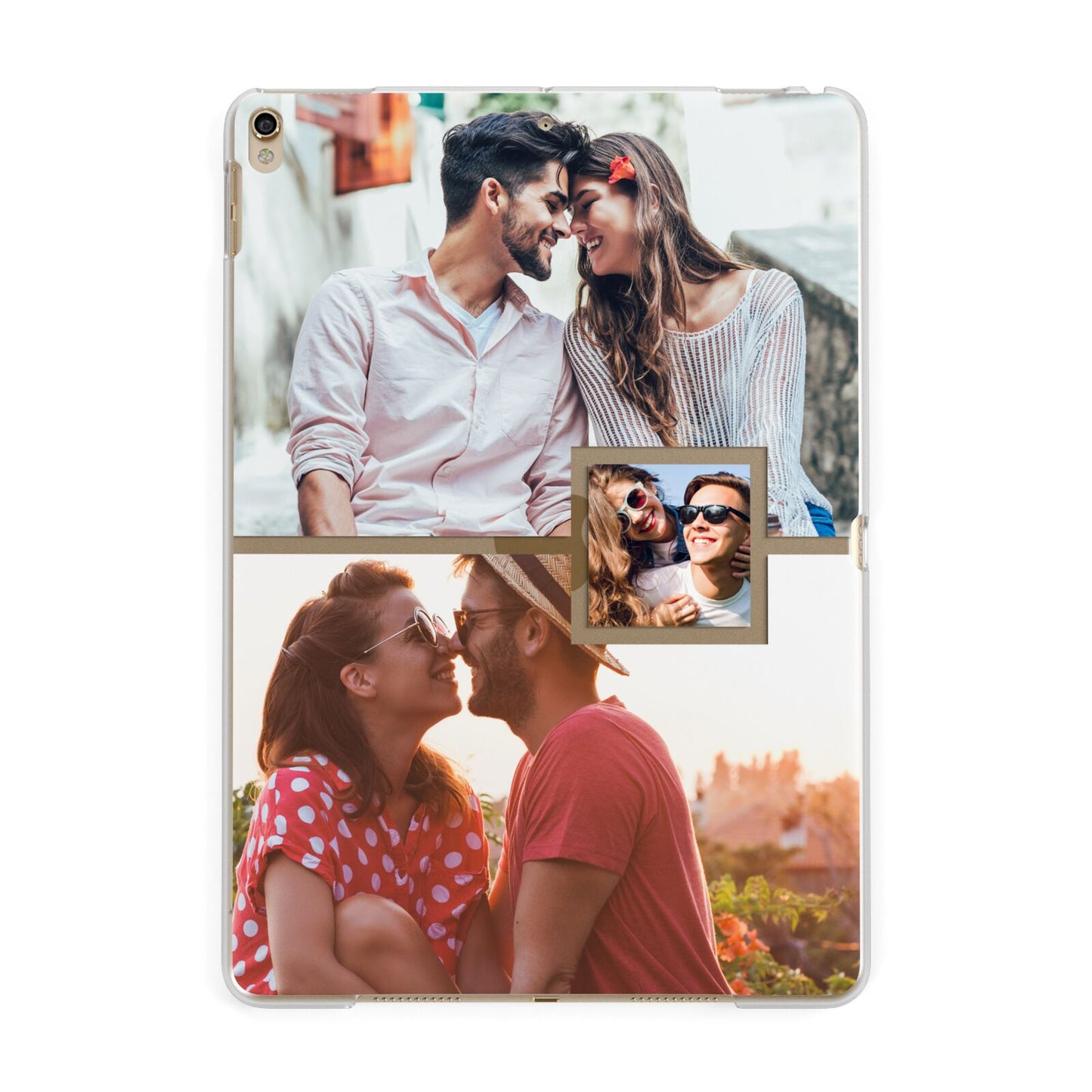 Multi Photo Square Collage Apple iPad Gold Case