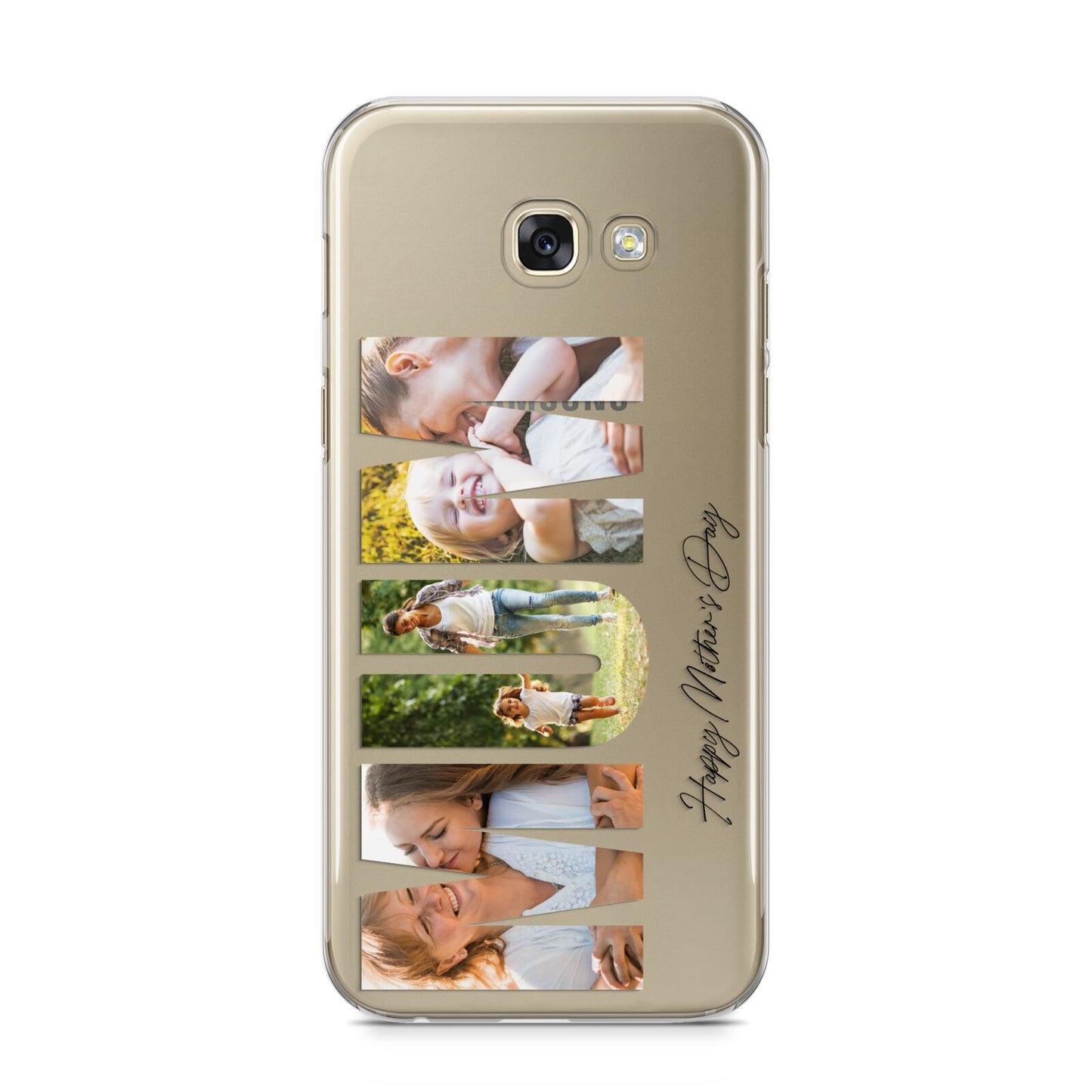 Mum Letters Photo Upload Samsung Galaxy A5 2017 Case on gold phone