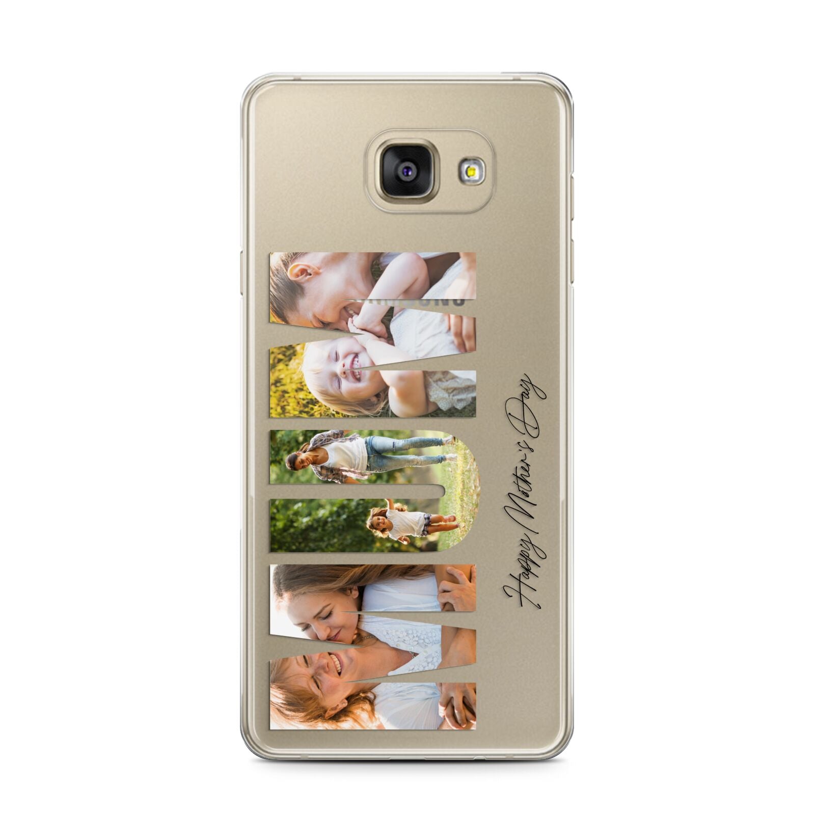 Mum Letters Photo Upload Samsung Galaxy A7 2016 Case on gold phone