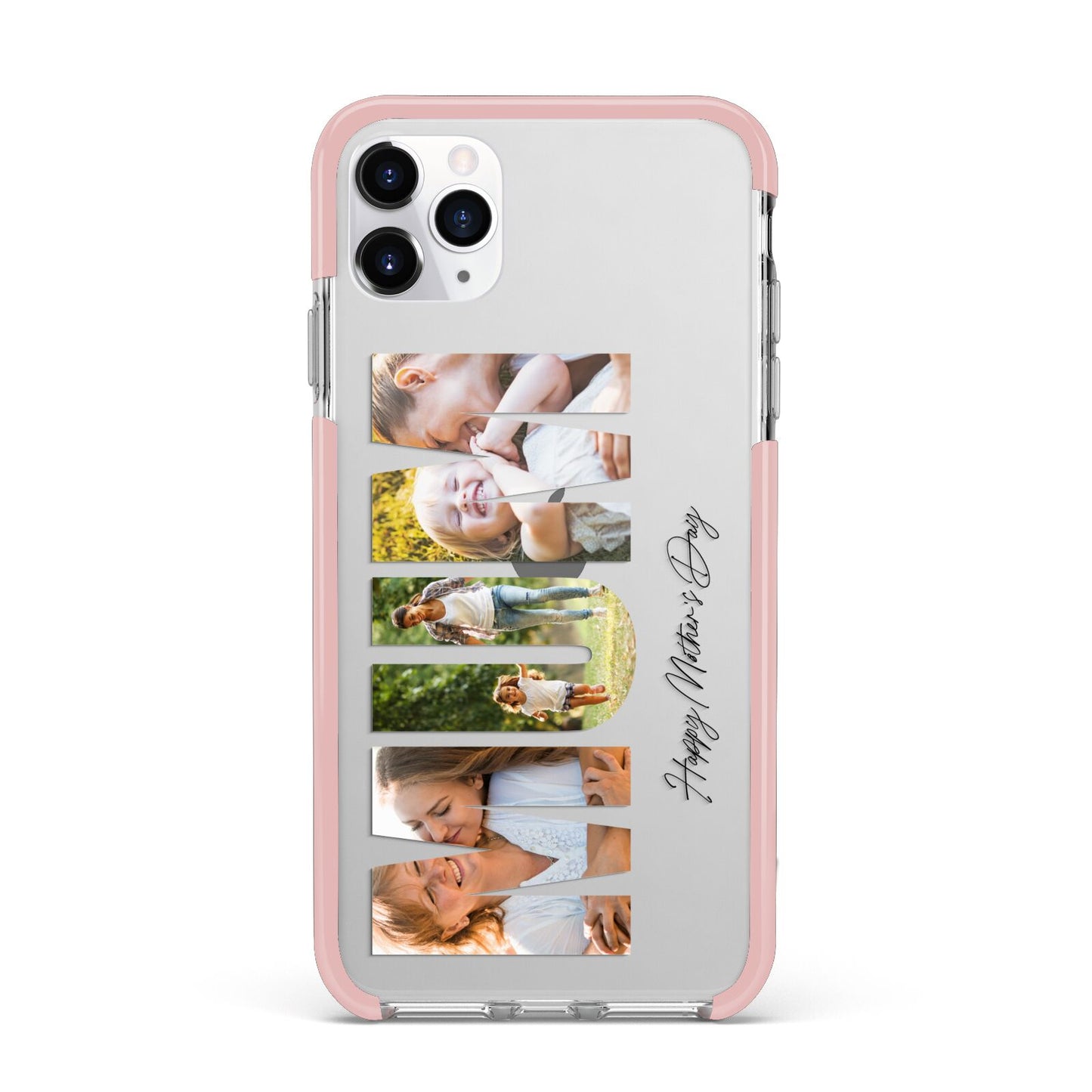 Mum Letters Photo Upload iPhone 11 Pro Max Impact Pink Edge Case